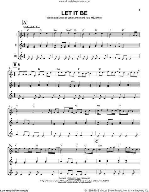 Let It Be Sheet Music For Ukulele Ensemble Pdf