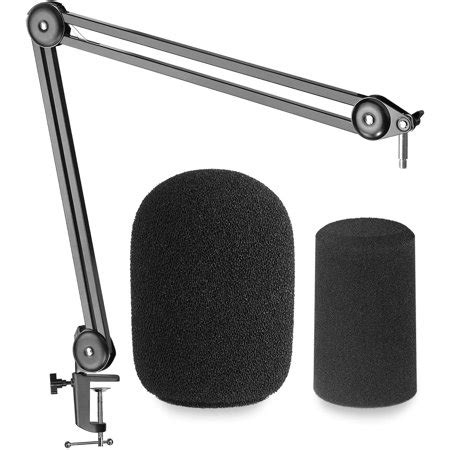 Shure SM7B Boom Arm with Pop Filter - Suspension Boom Scissor Arm Stand ...