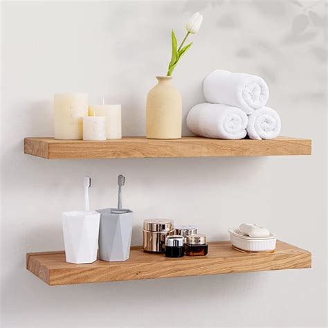 Amazon Axeman Floating Shelves Inch Deep Rustic Solid Elm Wood