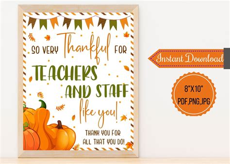 So Very Thankful For Teachers And Staff Like You Thanksgiving Etsy