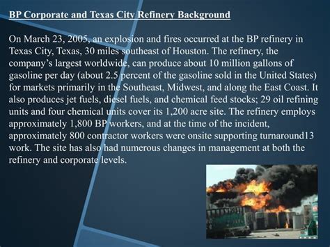 Accidental Short Report on Texas City Refinery Explosion 2005