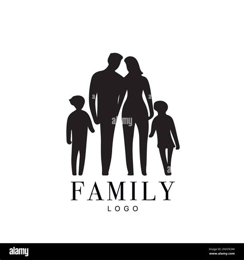 Family Flat Icon Black and White Vector Graphic. Good for logo design. Vector illustration Stock ...