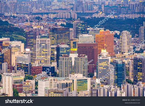 Downtown Seoul City Skyline Cityscape South Stock Photo 2188171317