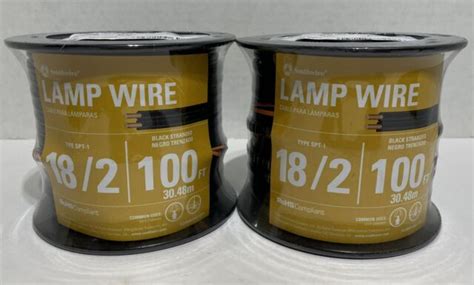 Southwire Stranded CU SPT 1 Lamp Wire Black 18 2 100 Ft 49910303 For