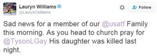 Tyson Gay US Sprinter S Daughter Shot Dead In Kentucky BBC News