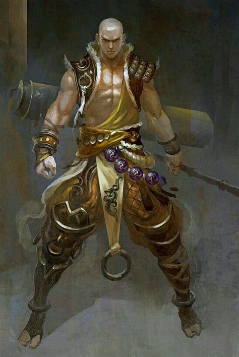 Human Male Monk Pathfinder Pfrpg Dnd Dandd D20 Fantasy Rpg Character