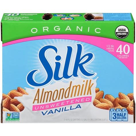 Silk Organic Unsweetened Vanilla Almondmilk 64 Fl Oz Instacart