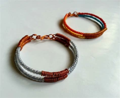 Wire And Seed Bead Bracelet · How To Make A Wire Bracelet · Jewelry On