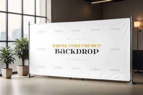 Press Conference Backdrop Mockup Graphic By Country4k · Creative Fabrica