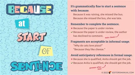 Can Because” Start A Sentence Editors Manual