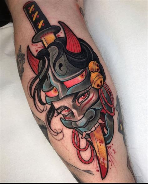 Pin by Phú Phước on Neo Hannya mask tattoo Traditional tattoo