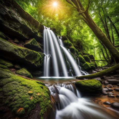 Premium Photo | Beautiful waterfall in the forest beautiful waterfall ...