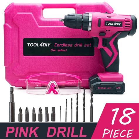 Tool Diy V Rose Sans Fil Perceuse Lectrique Pilote Kit Pour Les