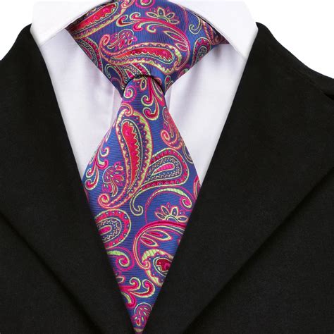 Buy Hi Tie Blue Red Paisley Tie 100 Guaranteed Silk Ties For Men Wholesale