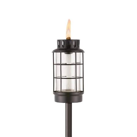 Tiki Easy Install Round Lantern Torch The Home Depot