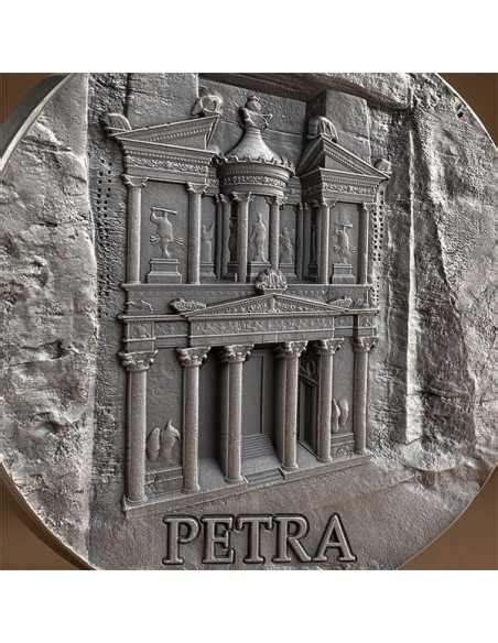 PETRA Rock Cut Monuments 5 Oz Silver Coin 50 Cedis Ghana 2024