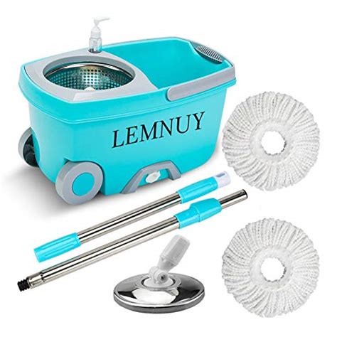 LEMNUY Spin Mop Bucket System Deluxe Easy Wring 360 Spinning Mop