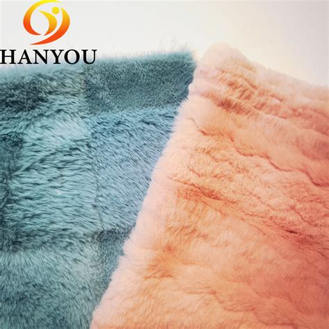 Imitation Embossed Long Pile Jacquard Faux Rabbit Fur Fabric Hanyotextile