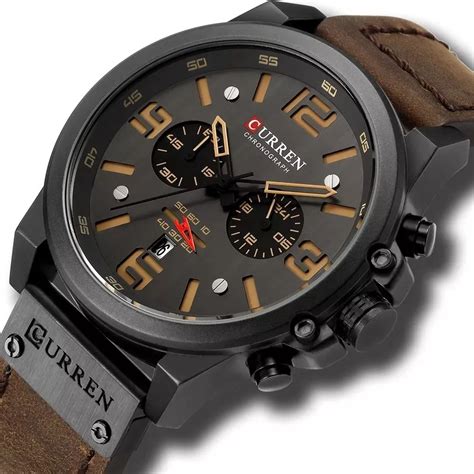 Ripley Reloj Curren Hombre Cuarzo Elegante Pulsera Cuero Cronografo