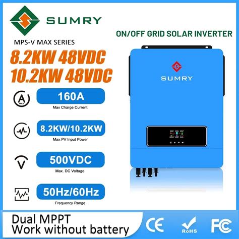 SUMRY On Off Grid Hybrid Solar Inverter Dual MPPT 10 2KW 8 2KW 48V PV