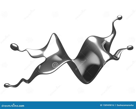 Silver Liquid Abstract Shiny Splash Stock Illustration Illustration