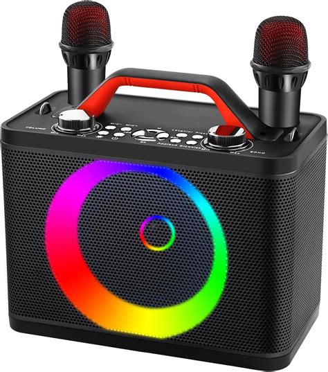 ALPOWL Karaoke Machine With Two Wireless Microphones Portable PA