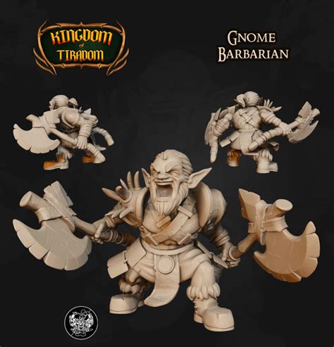 Gnome Barbarian Warrior Miniature 3D Resin Printed 28-32mm - Etsy