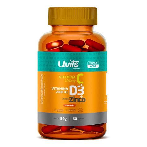 Vitamina C Zinco Vitamina C 60 Capsulas Uvits Uvits A Melhor Loja Online De Suplementos