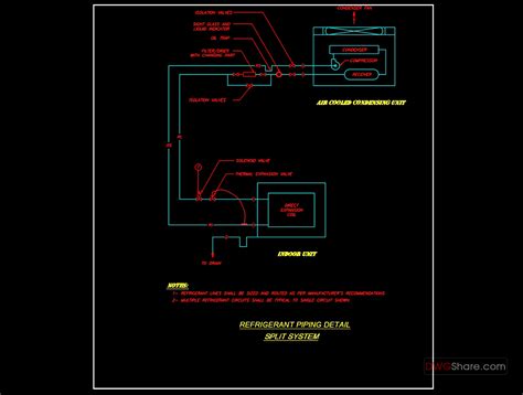 48refrigerant Piping Detail Split System Autocad Drawing Dwg