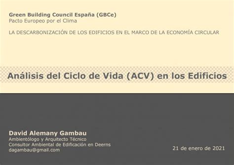 PDF Análisis del Ciclo de Vida ACV en los Edificios 2021 1 26