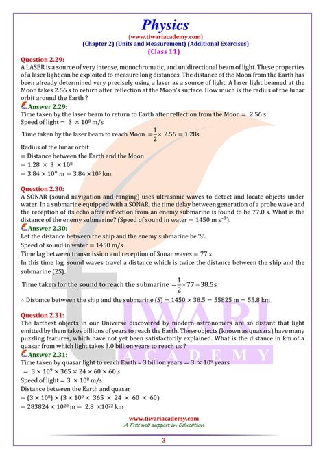 Ncert Solutions For Class Physics Chapter Units And Measurements