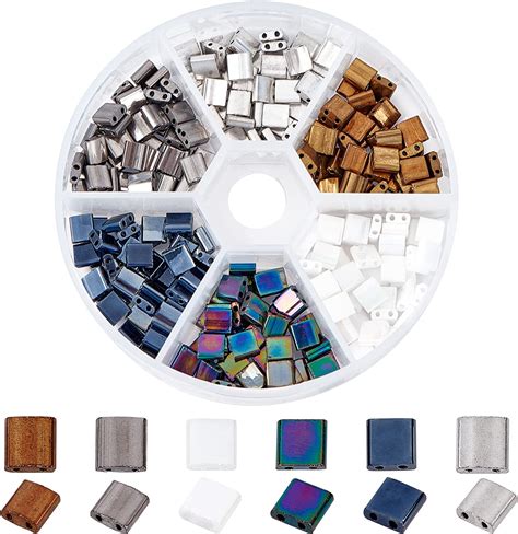 Amazon Nbeads Pcs Colors Tila Beads Mm Hole Glass