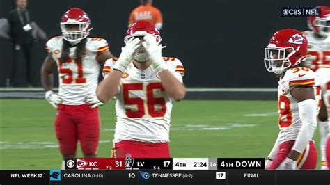 Kansas City Chiefs Defensive End George Karlaftis Seventh Sack Of 23 Comes In Week 12 Vs Las