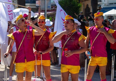 Gay Pride Sitges Happy Festive People On Gay Pride Parade In Sitges Editorial Stock Image