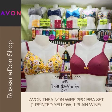 Avon Thea 2pc Non Wire Bra Set 1 Plain 1 Printed Shopee Philippines