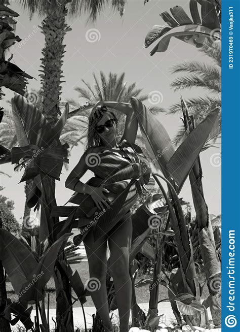 The Hot Girl Covered Herself With Banana Leaves Stock Image Image Of Girl Next 231970469