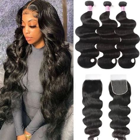 Beautyforever Indian Body Wave Hair Bundles With Lace Closure