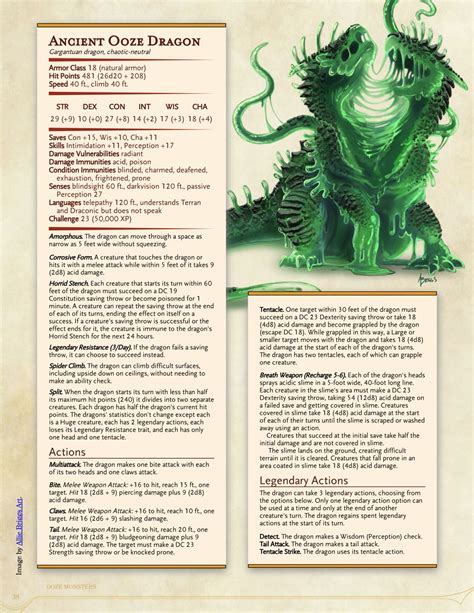 Noblecrumpets Guide To Oozes Preview An Ooze Dragon Dnd Dragons