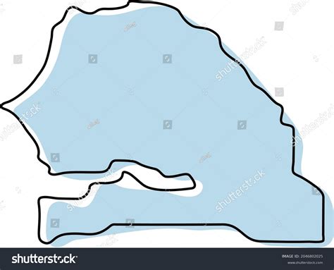 Stylized Simple Outline Map Senegal Icon Stock Vector Royalty Free