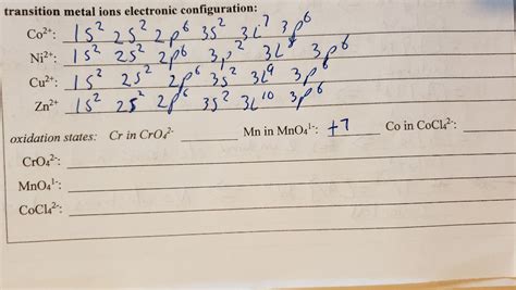 Solved transition metal ions electronic configuration: Co2+ | Chegg.com