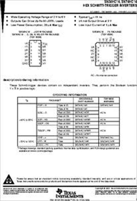 SN74HC14N Datasheet Ti SN74HC14 Hex Schmitt Trigger Inverters