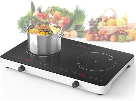 Vbgk Double Induction Cooktop120v Electric Cooktop With Knob Control Electric Stove Top