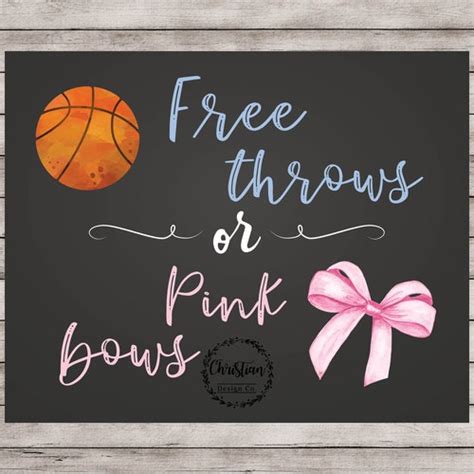 Free Throws Or Pink Bows Gender Reveal Yard Sign Basketball Etsy