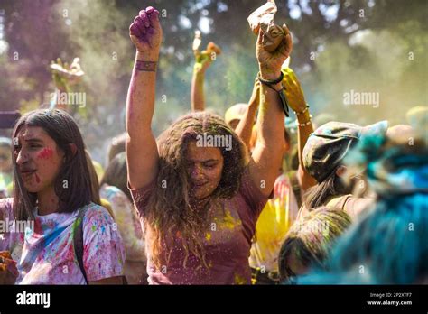 San Salvador El Salvador 12th Apr 2022 A Reveler Dances During The