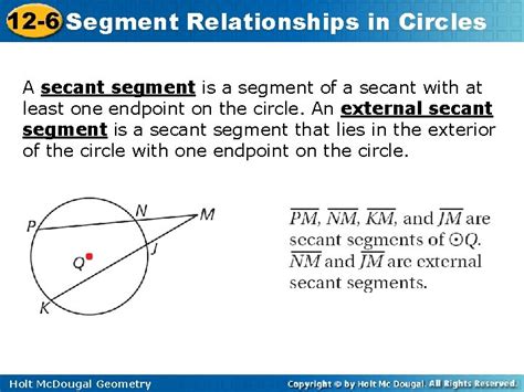 12 6 Segment Relationships In Circles Vocabulary Secant