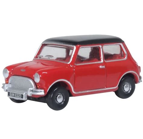 Oxford 76mn012 Austin Cooper Mini Tartan Redblack 176 Scale