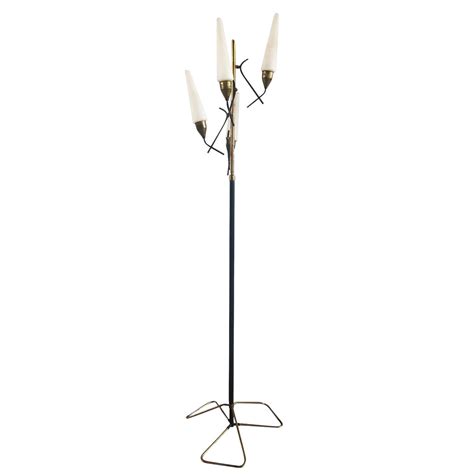 French Style Art Deco Wood And Brass Floor Lamp Torchiere For Sale At 1stdibs Art Deco