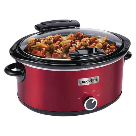 Crock Pot Sccpvm600h R Oval Lift And Serve Hinged Lid Slow Cooker 6