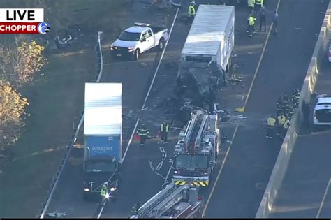 Tractor Trailer Crash Fire Closes Section Of Nj Turnpike