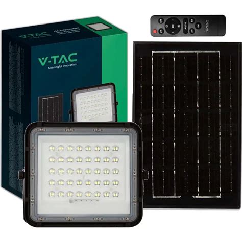 V Tac Faro Led Con Pannello Solare W Telecomando E Batteria